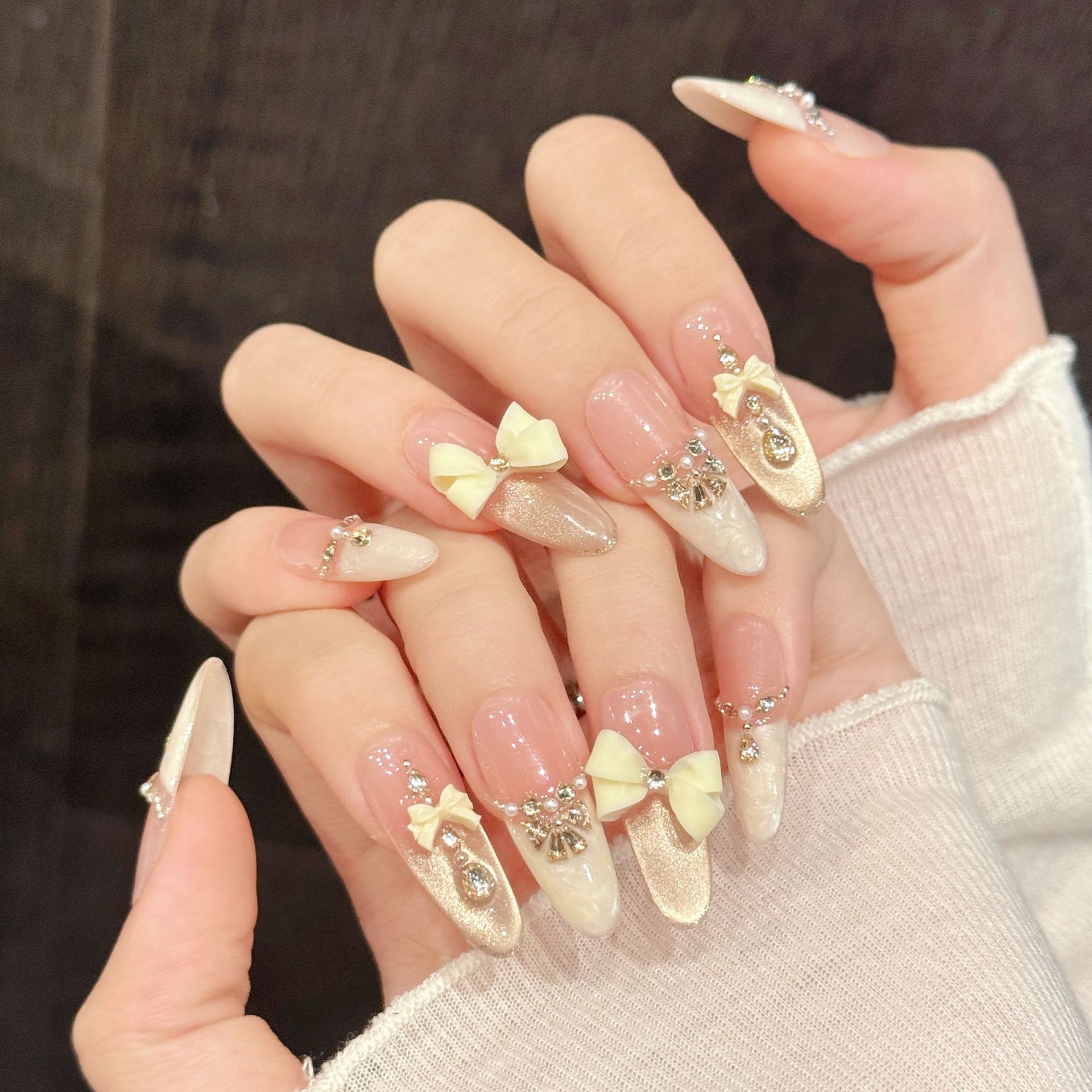 Nail Art Press On - 10 шт., легкие роскошные накладные ногти