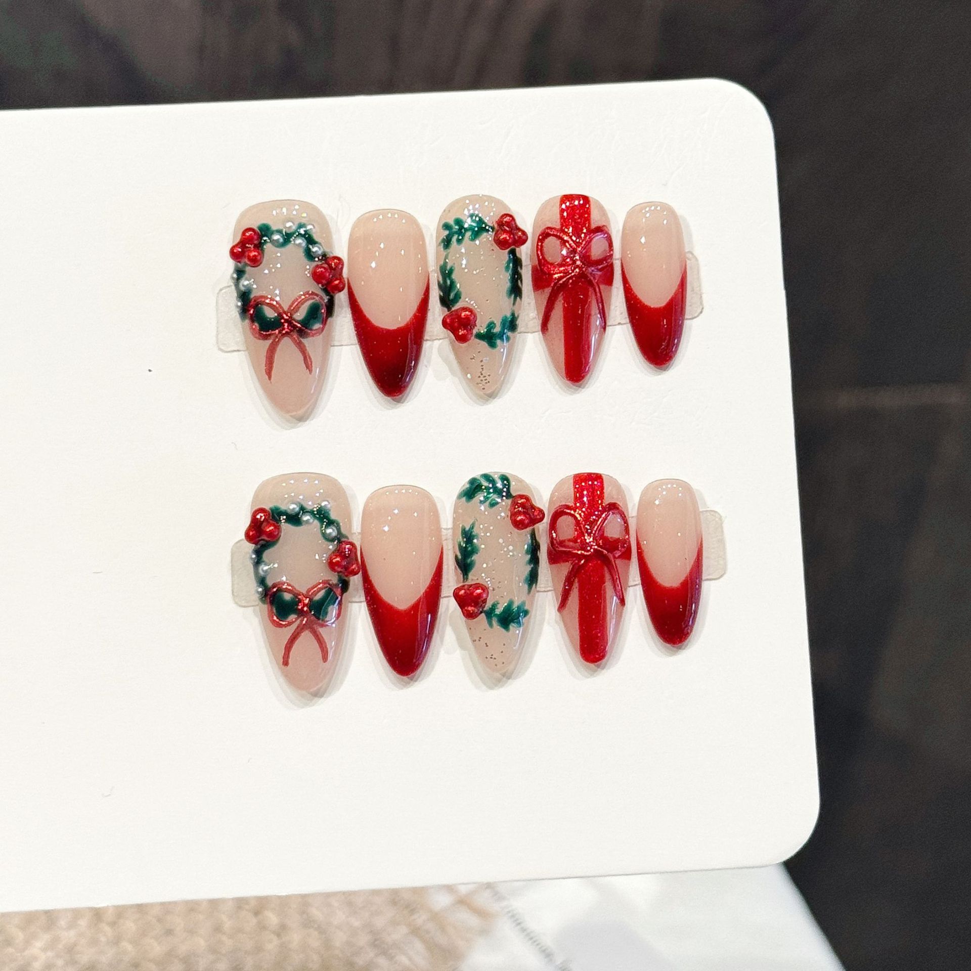 10 шт., рождественский красный – обзор и цена Nail Art Press On