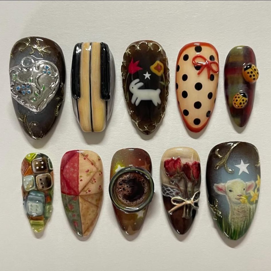 24 шт., винтажные накладные но – обзор и цена Nail Art Press On