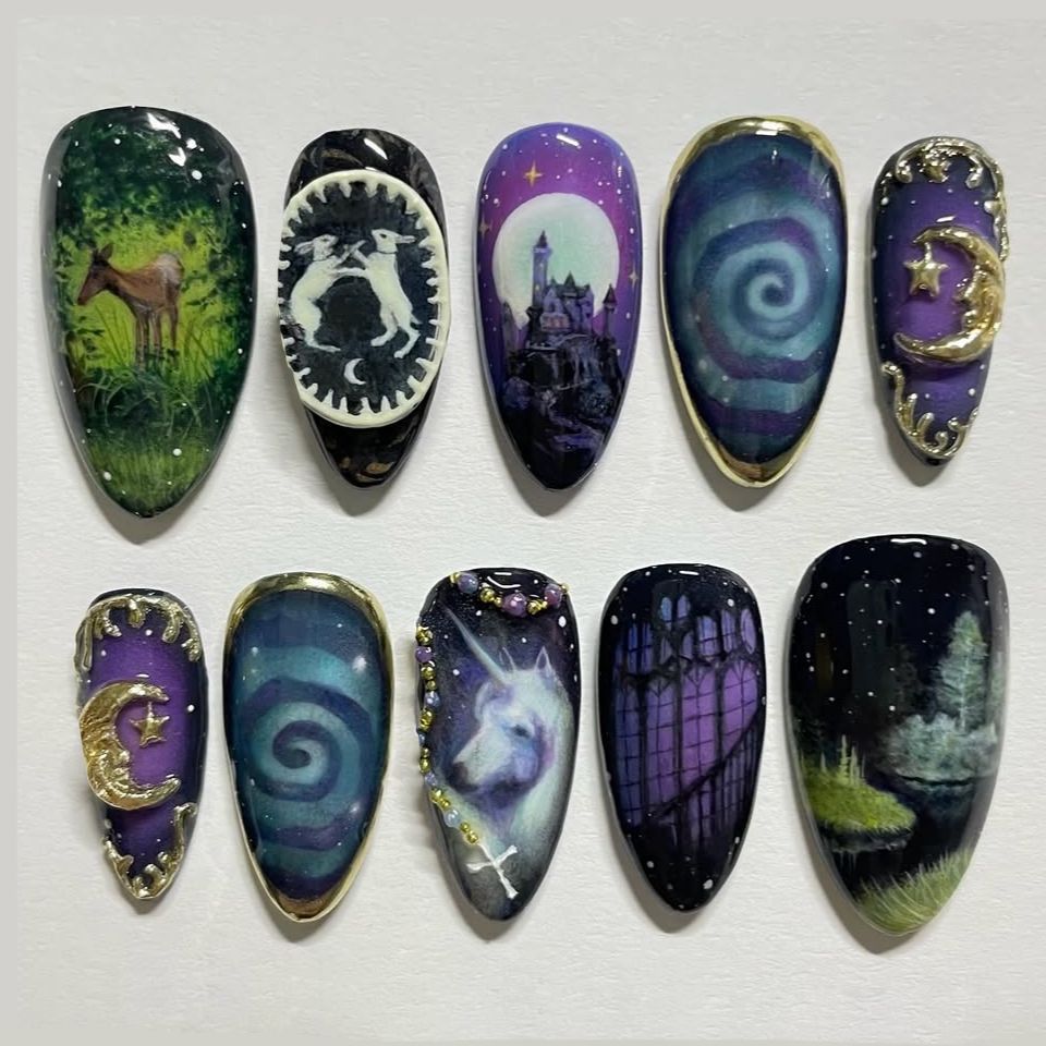 24 шт., винтажные накладные но – обзор и цена Nail Art Press On