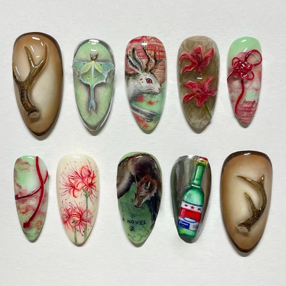 24 шт., винтажные накладные но – обзор и цена Nail Art Press On