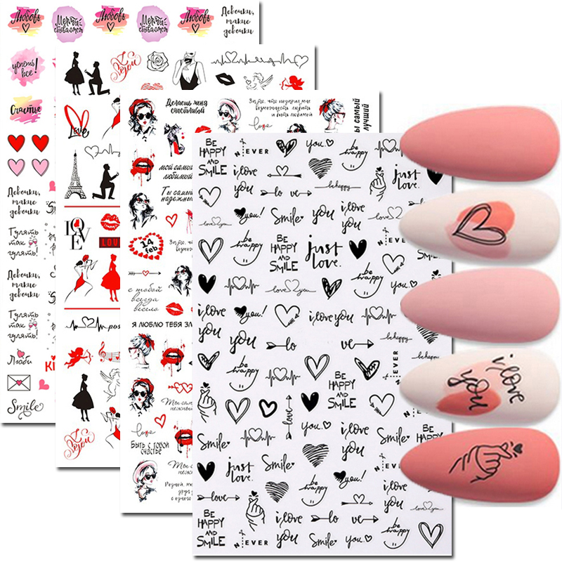 Наклейки для дизайна ногтей, с – обзор и цена Nail Art Valentines Day